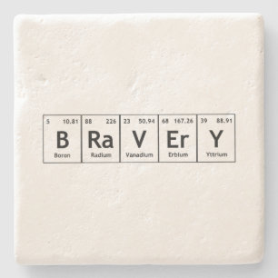 Porta-copo De Pedra Elementos BRaVErY - Símbolos Palavras de Mesa Per