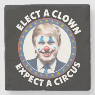 Porta-copo De Pedra Eleve Um Palhaço Esperando Uma Política Engraçada 
