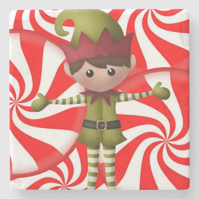 Porta-copo De Pedra Elf Marble Stone Porta copos Natal (Frente)