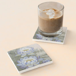 Porta-copo De Pedra Ellis Rowan Blue Cloud Water Lily Vintage Flowers