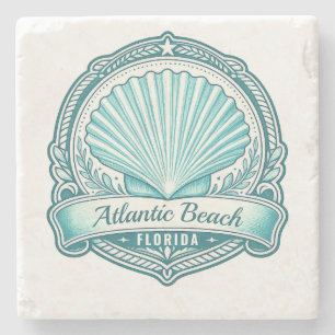 Porta-copo De Pedra Emblema Costeiro de Atlantic Beach FL