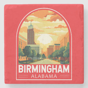 Porta-copo De Pedra Emblema de Arte de Viagem de Birmingham Alabama