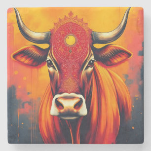 Porta-copo De Pedra Ênfase da Mesa Sagrada de Vaca Diwali