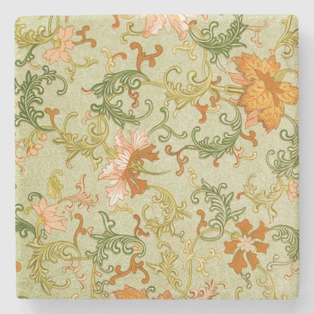 Porta-copo De Pedra Enfeite Chinês Antigo Jones Flores (Frente)