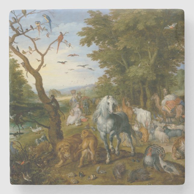 Porta-copo De Pedra Entrada dos animais na arca de Noah (Brueghel) (Frente)