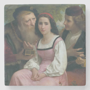 Porta-copo De Pedra Entre Riches e Amor (por Bouguereau)