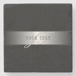 Porta-copo De Pedra Escrevendo de Script Monograma Editável Elegante