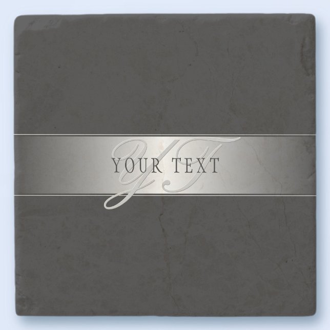 Porta-copo De Pedra Escrita em Script com Monograma Editável Elegante  (Criador carregado)