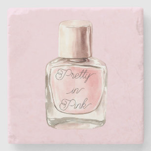 Porta-copo De Pedra Esmalte Rosa Charmoso
