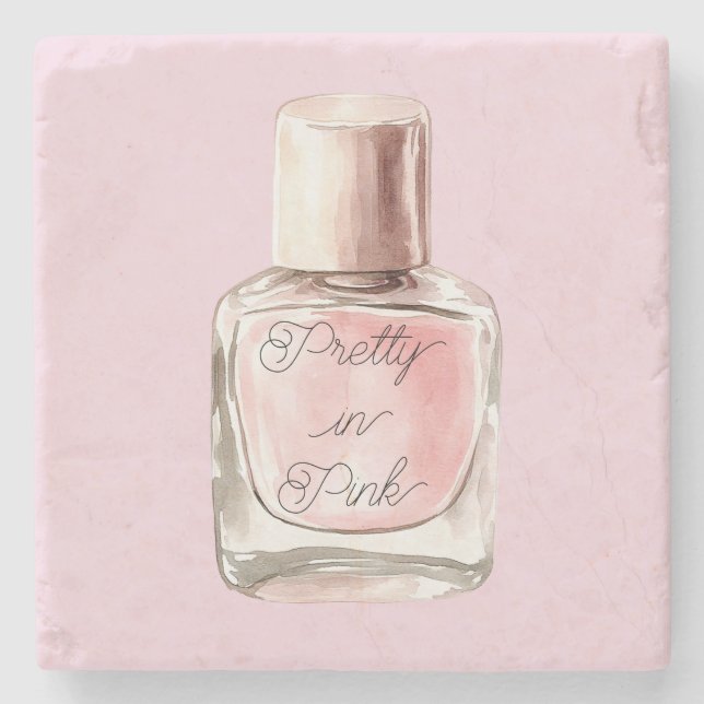 Porta-copo De Pedra Esmalte Rosa Charmoso (Frente)