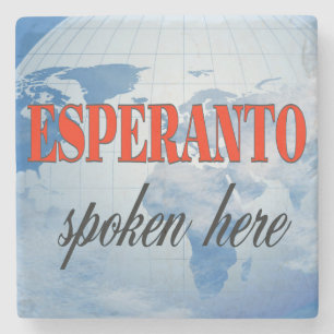Porta-copo De Pedra Esperanto falou aqui terra nublada