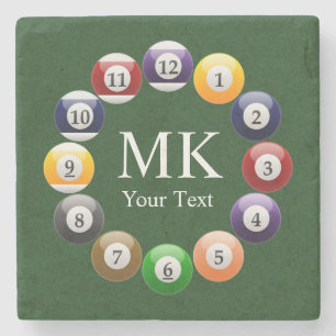 Porta-copo De Pedra Esportes coloridos brilhantes do Snooker da