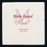 Porta-copo De Pedra Esquadra da noiva adicionar nome monograma madrinh<br><div class="desc">belo design</div>