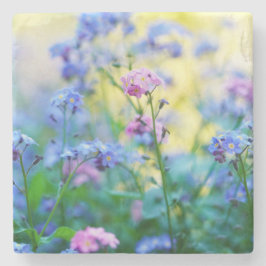 Porta-copo De Pedra Esqueçam-me-não-flores