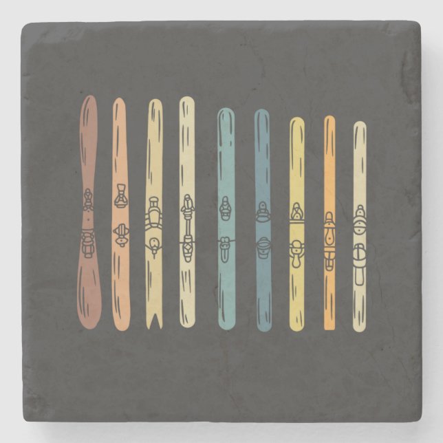 Porta-copo De Pedra Esqui - Coleção de conselhos de esqui (Frente)