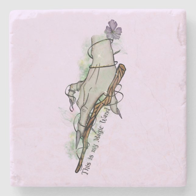 Porta-copo De Pedra Esta É A Minha Mão Mágica - Mão De Bruxa Gótica (Frente)