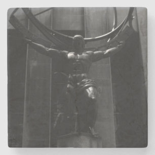 Porta-copo De Pedra Estátua Atlas Rockefeller vintage EUA Nova York