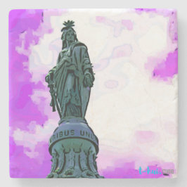 Porta-copo De Pedra Estátua da porta copos da pedra da liberdade