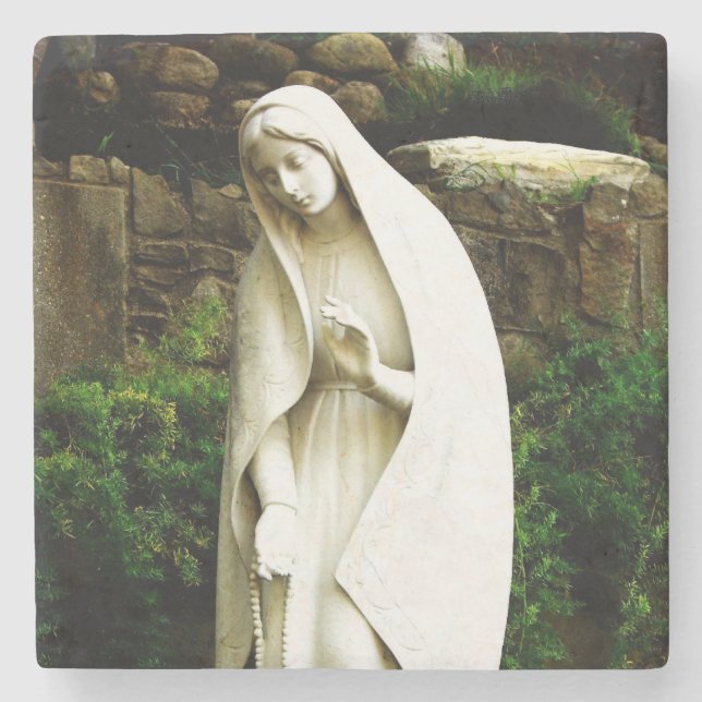 Porta-copo De Pedra Estátua da Virgem Maria (Frente)