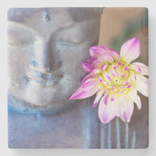 Porta-copo De Pedra Estátua de Buddha com dália