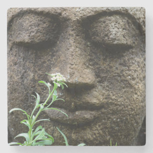 Porta-copo De Pedra Estátua de jardim de pedra com flor
