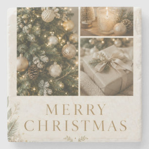 Porta-copo De Pedra Estilo de foto de Natal personalizada da família