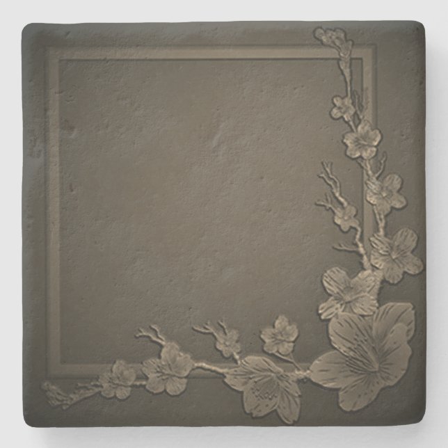 Porta-copo De Pedra Estilo design de arte de Porta copos (Frente)