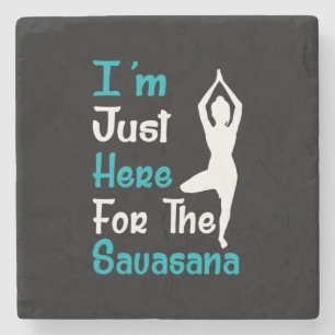 Porta-copo De Pedra Estou Aqui Pela Savasana Yoga