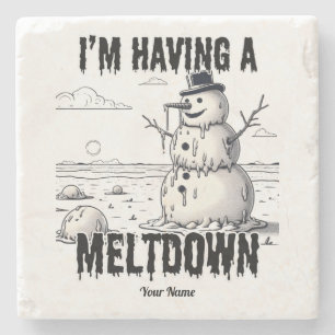 Porta-copo De Pedra Estou tendo uma fusão, Snowman