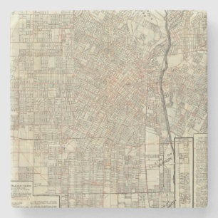 Porta-copo De Pedra Estradas de ferro do mapa e de rua da segurança e