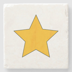 Porta-copo De Pedra Estrela Amarela