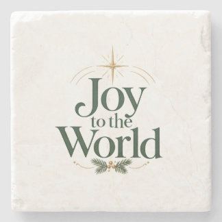 Porta-copo De Pedra Estrela de Natal Joy to the World e Pedra Evergree