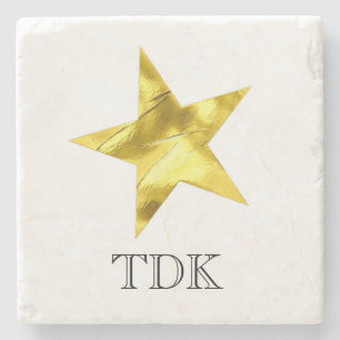 Porta-copo De Pedra Estrela metálica dourada personalizada custom