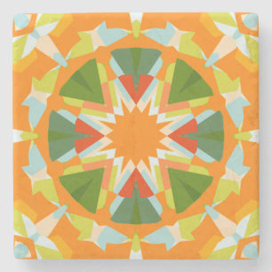 Porta-copo De Pedra Estrela Verde Brilhante, Vibrante Laranja, Kitsch