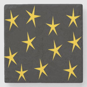 PORTA-COPO DE PEDRA ESTRELAS AMARELAS