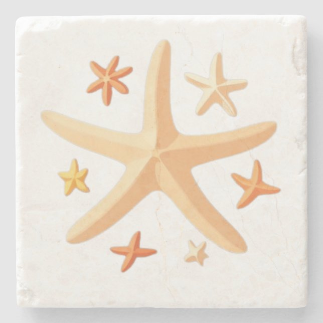 Porta-copo De Pedra Estrelas-do-mar e as Pequenas (Frente)