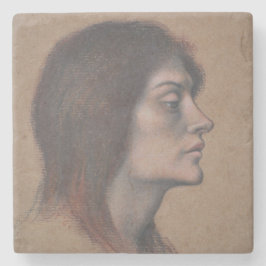 Porta-copo De Pedra Estudo de uma Cabeça de Mulher (por Evelyn De Morg