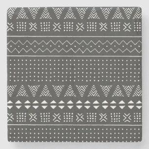 Porta-copo De Pedra Etnia tribal: padrão branco negro.