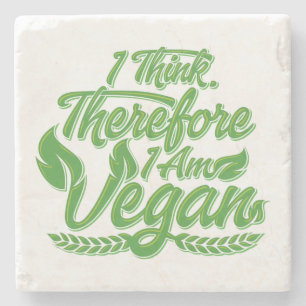 Porta-copo De Pedra Eu Acho, Por Isso Sou Vegan