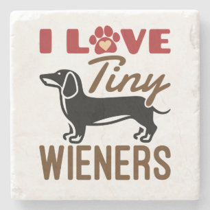 Porta-copo De Pedra Eu Adoro Miniatura Miniatura de Wieners Dachshund