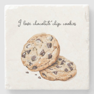 Porta-copo De Pedra Eu amo biscoitos de chocolate chip  