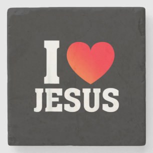 Porta-copo De Pedra Eu Amo Jesus