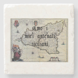 Porta-copo De Pedra Eu Amo Meus Ancestrais Sicilianos | Portas copos p