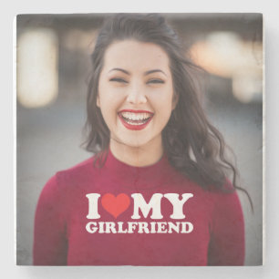 Porta-copo De Pedra Eu Amo Minha Foto Personalizada De Namorada