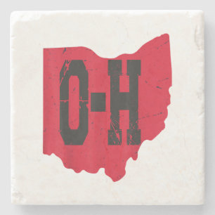 Porta-copo De Pedra Eu Amo O Meu Script Home De Ohio, Ohio Buckeye Sta