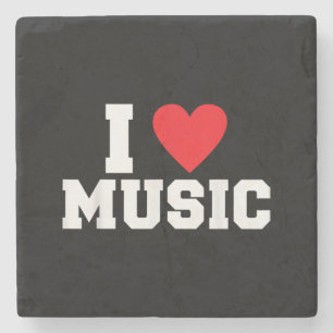 Porta-copo De Pedra Eu amo o Music Lover