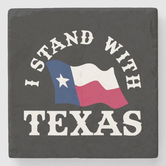 Porta-copo De Pedra Eu Apoio o Texas (Frente)