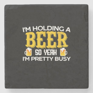 Porta-copo De Pedra Eu Bebedor De Cerveja Estou Segurando Uma Cerveja