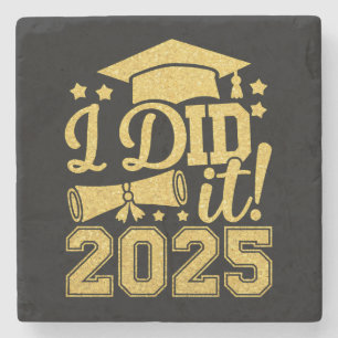 Porta-copo De Pedra Eu Fiz Isso Graduado 2025 Graduação Turma De 2025