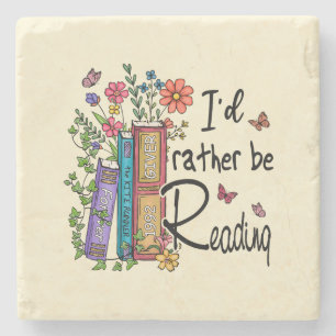 Porta-copo De Pedra Eu Preferencialmente Lendo